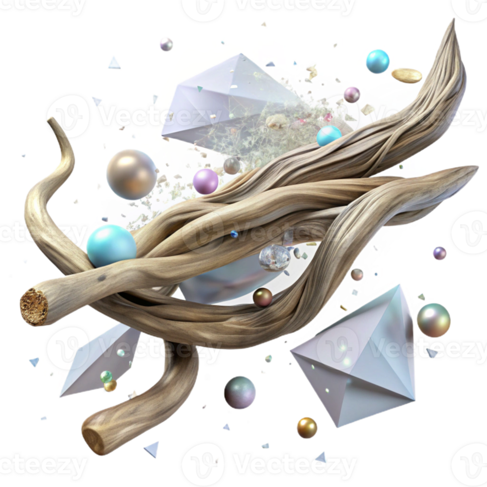 impressive abstract Windswept Tree Branch Whispering Winds Effect Transparent Background authentic png