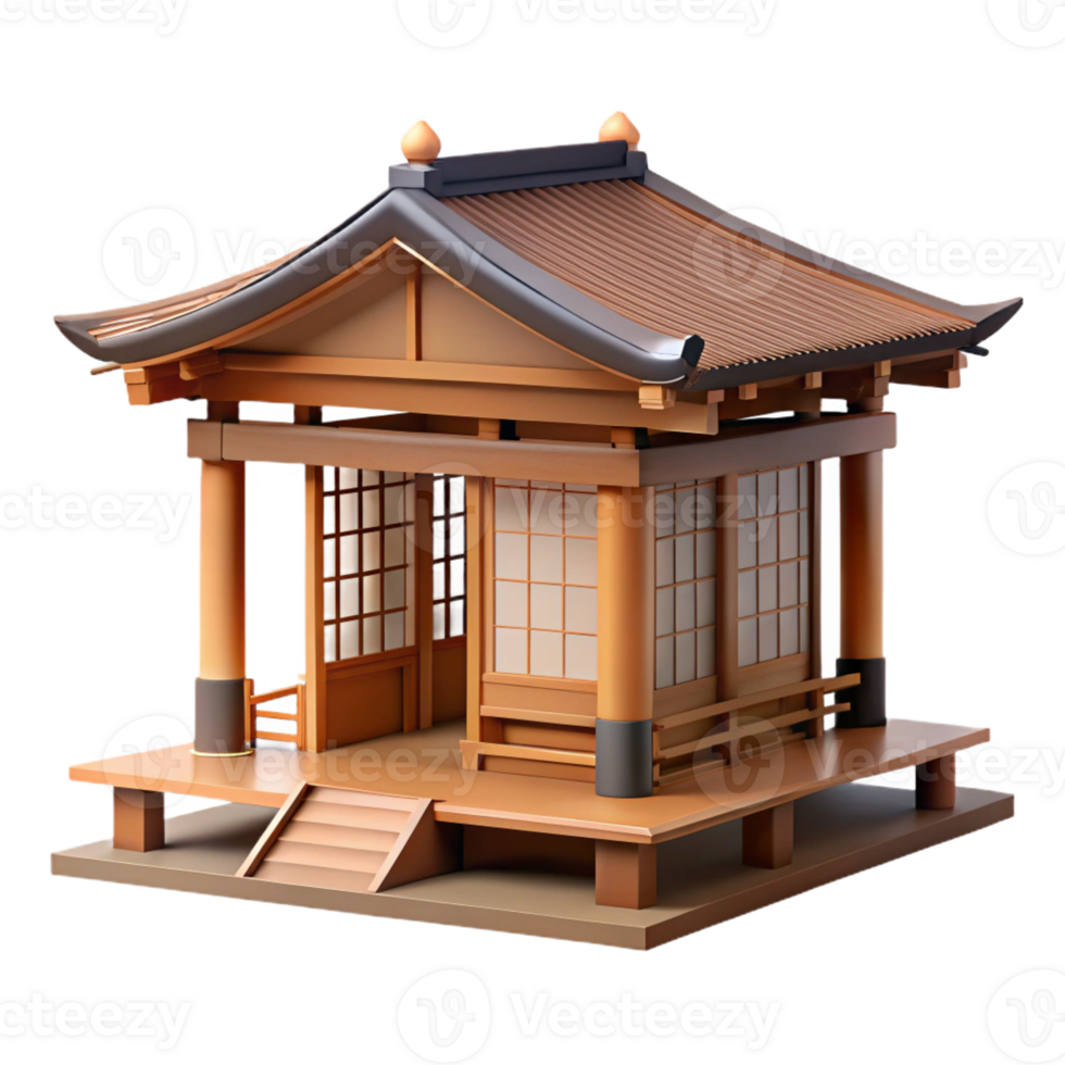 vibrant abstract Japanese tea house, traditional wooden structure, tatami mats, shoji screens, serene atmosphere, soft natural light, minimalist composition, high quality png