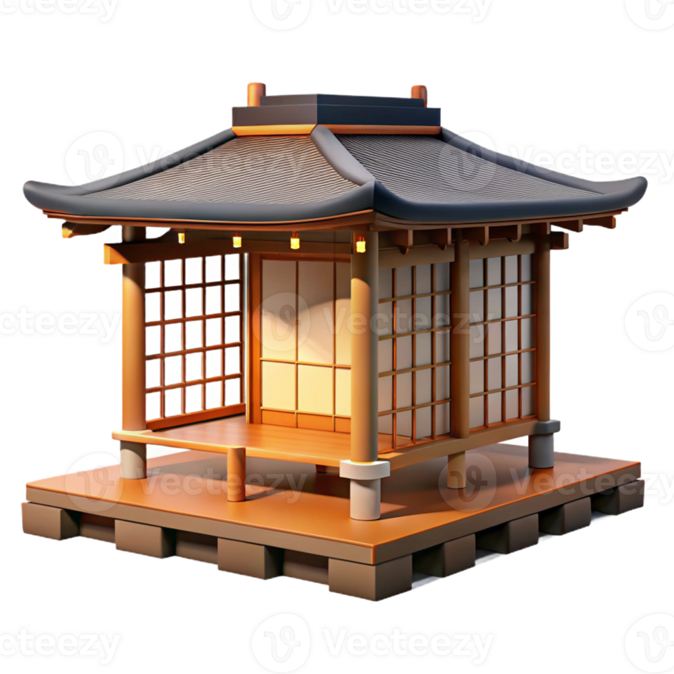 extraordinary traditional Japanese tea house, traditional wooden structure, tatami mats, shoji screens, serene atmosphere, soft natural light, minimalist composition, 4K png