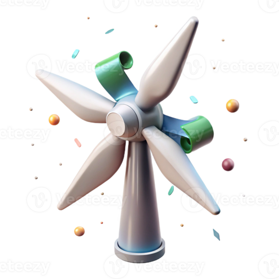 impressive classic Wind Turbine Cutout with Rotating Blades authentic png