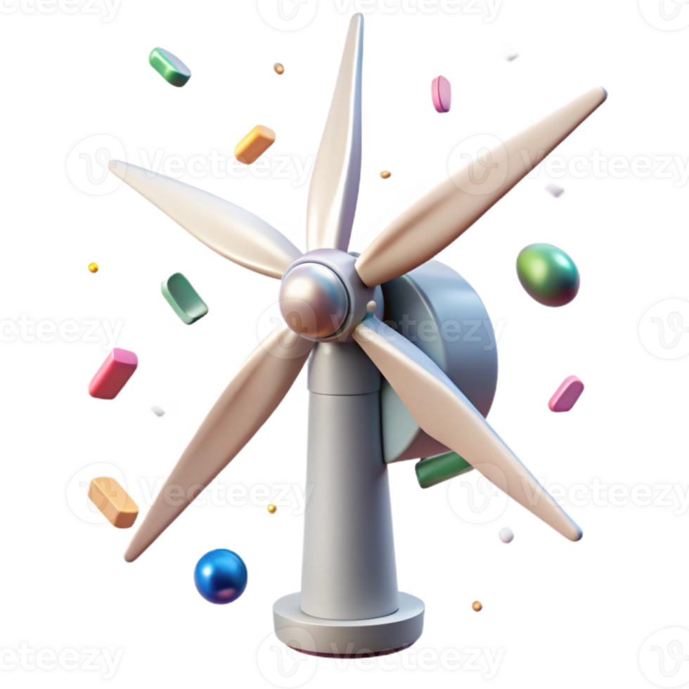 dramatic abstract Wind Turbine Generating Electricity Element with Transparent Background high quality png