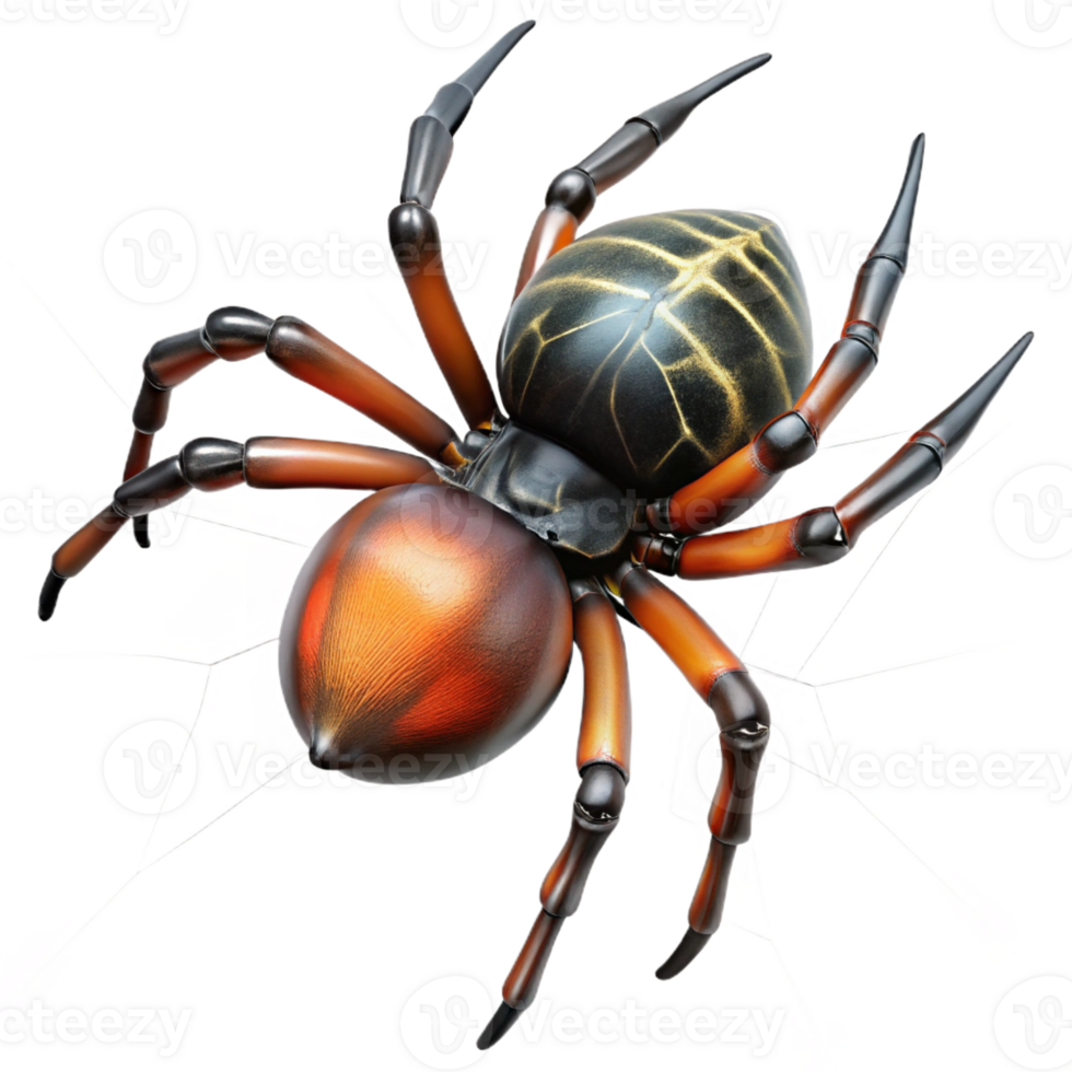 magnificent modern A spider spinning its web, intricate details, macro photography high quality png