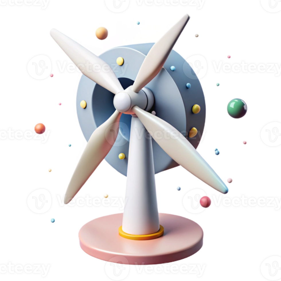 magnificent rustic Wind Turbine Rotating Cutout with White Blades png