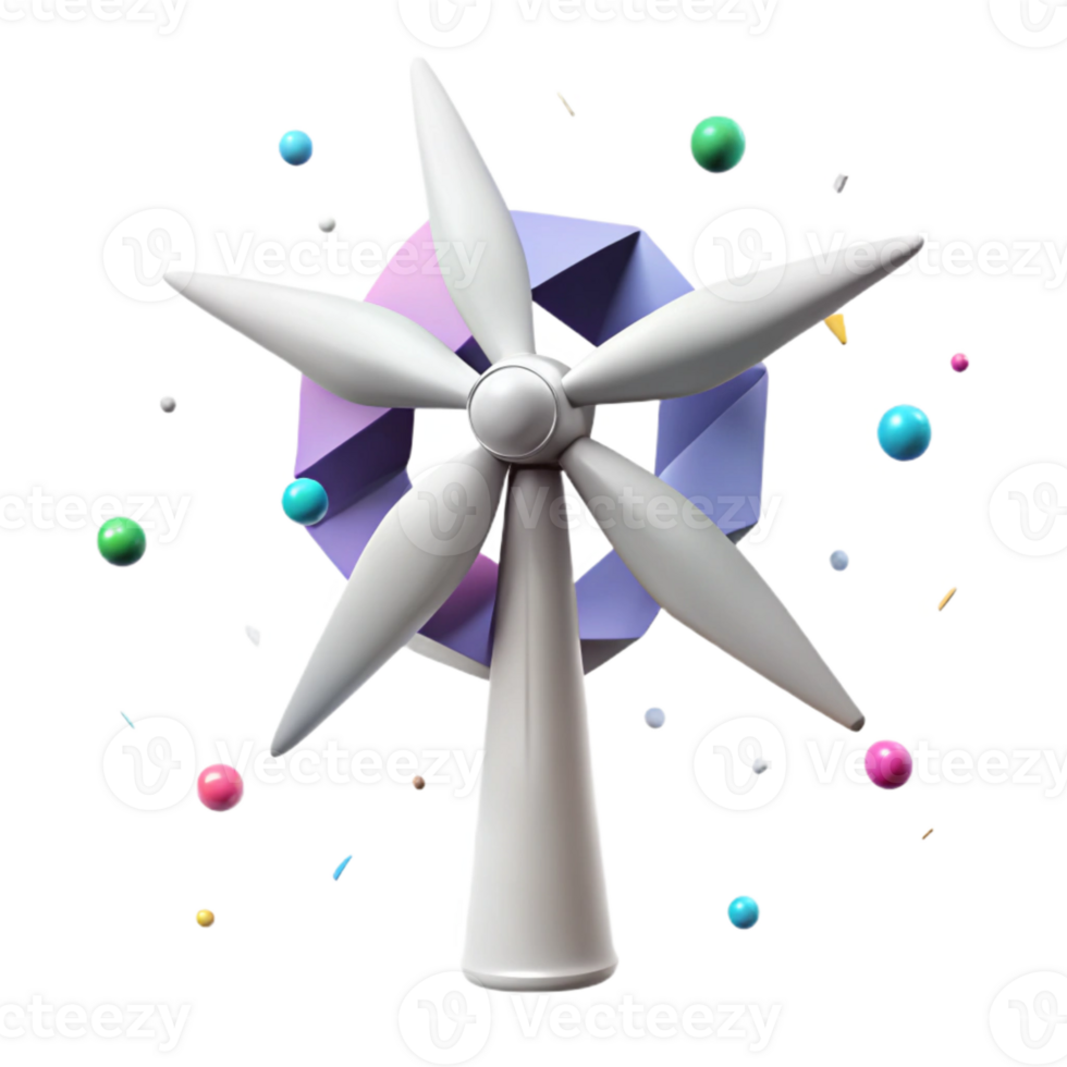 beautiful abstract Wind Turbine Silhouette Isolated genuine png