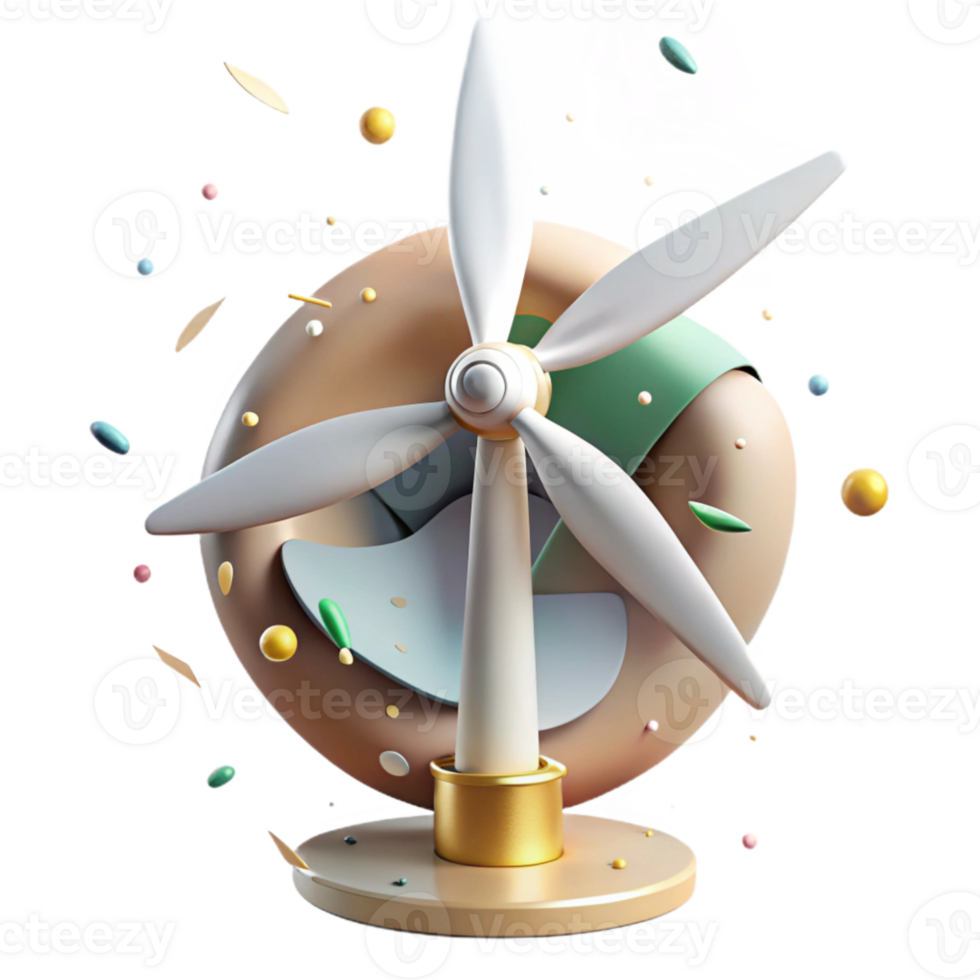 stunning contemporary Wind Turbine Rotating Cutout with White Blades authentic png