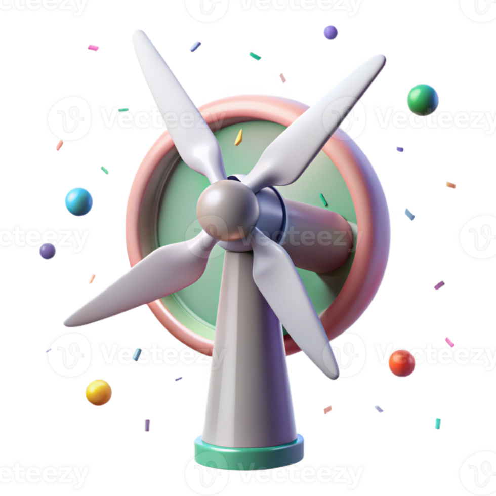elegant rustic Wind Turbine with Rotating Blades Element with Transparent Background authentic png
