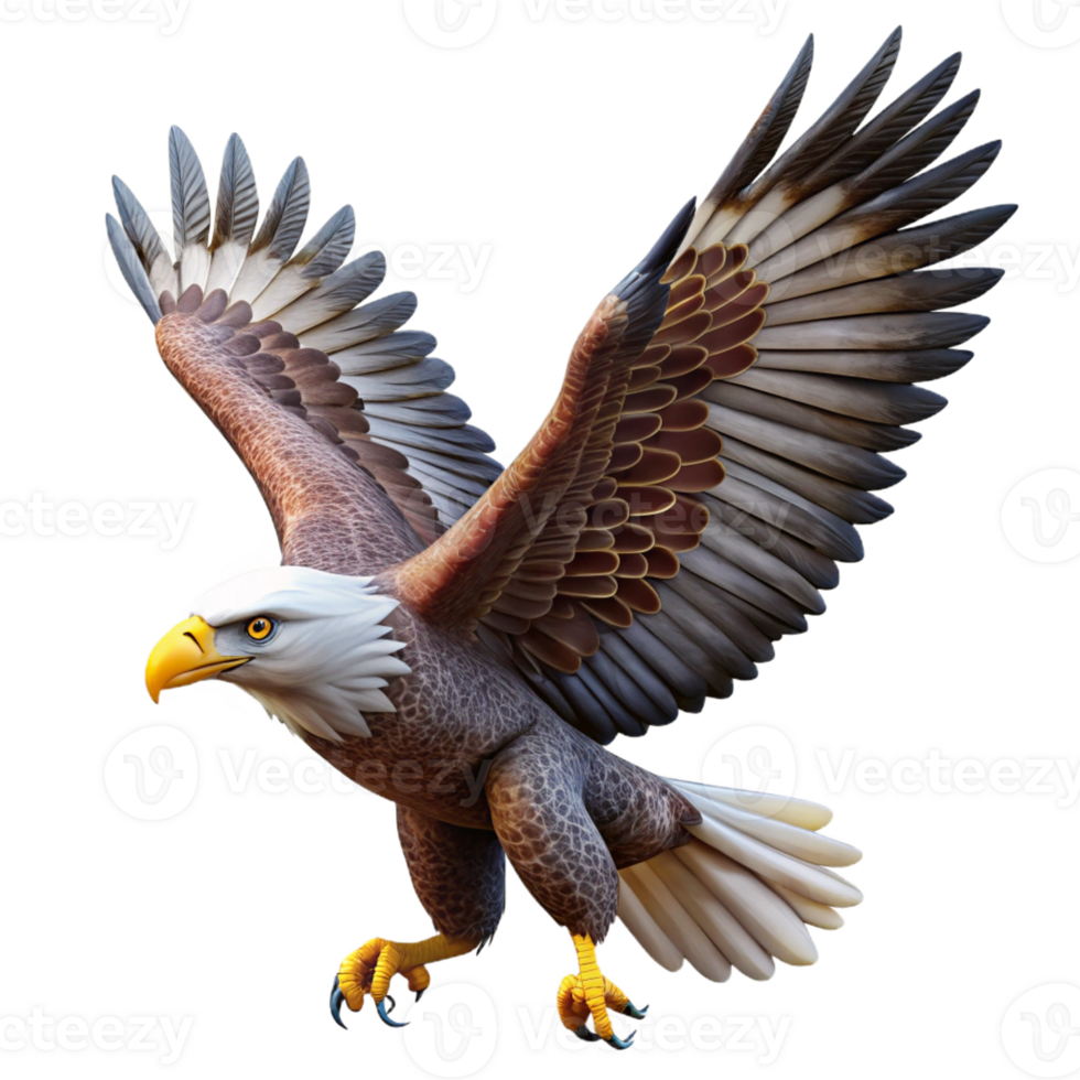 impressive modern A majestic eagle soaring in the sky, powerful pose, realistic style genuine png