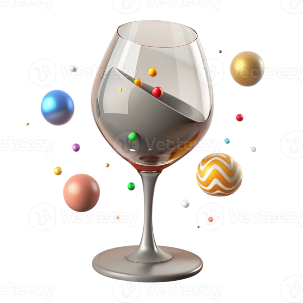 magnificent rustic Wine Glass Side View Empty Transparent Background png