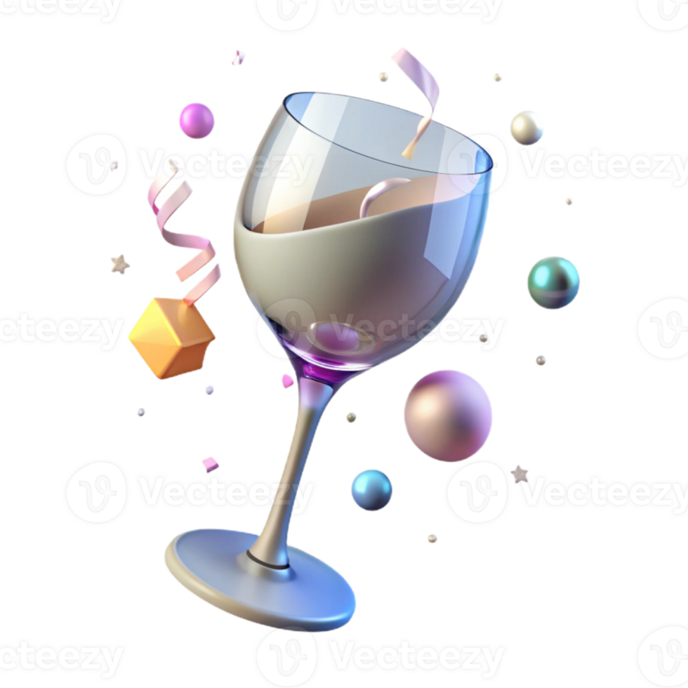 beautiful creative Wine Glass Side View Empty Transparent Background authentic png