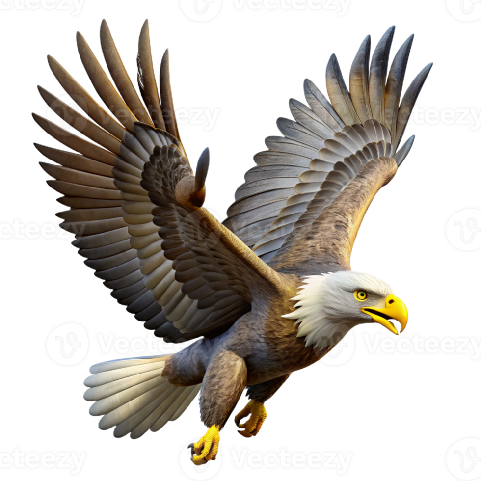 elegant abstract A majestic eagle soaring in the sky, powerful pose, realistic style authentic png