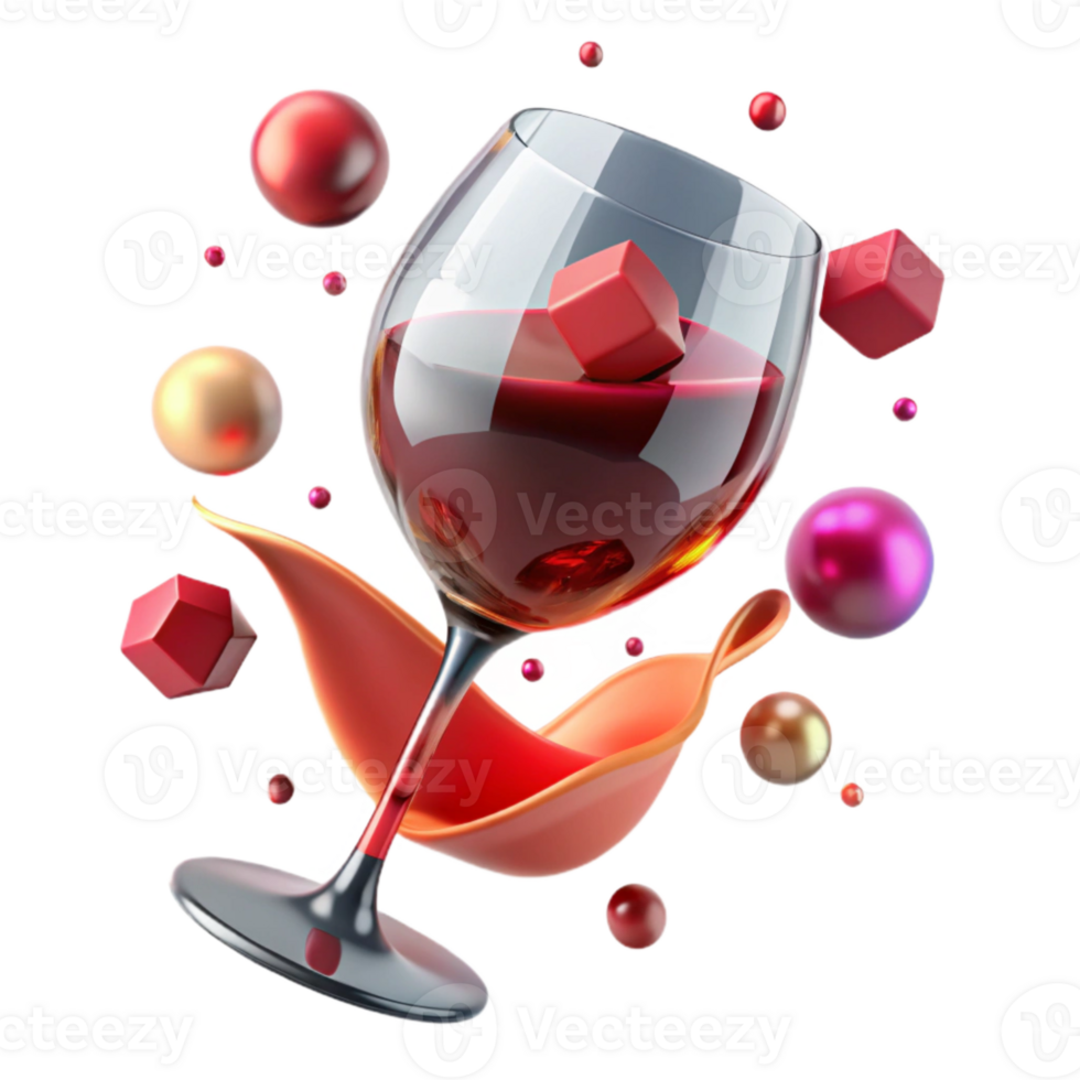 wonderful classic Wine Glass with Red Wine Angled View Isolated high quality png