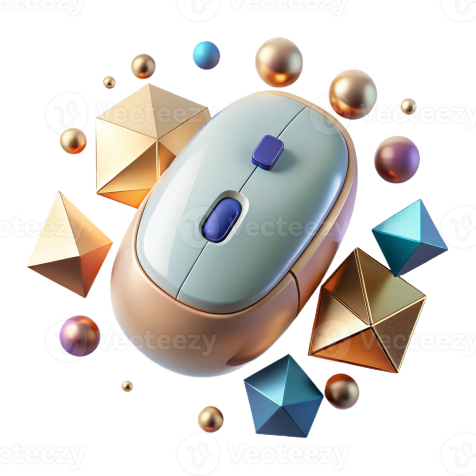 elegant creative Wireless Mouse Top View Isolated on Transparent Background high quality png