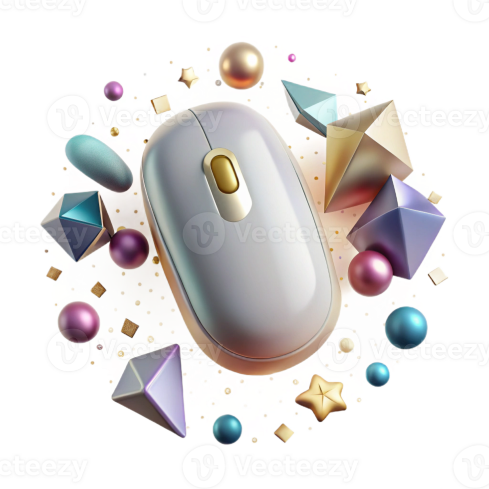 stunning vintage Wireless Mouse Top View Isolated on Transparent Background high resolution png