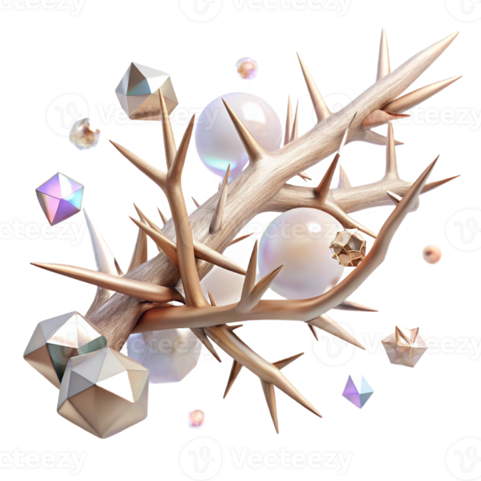 extraordinary traditional Withered Branch with Thorns Transparent Element detailed png