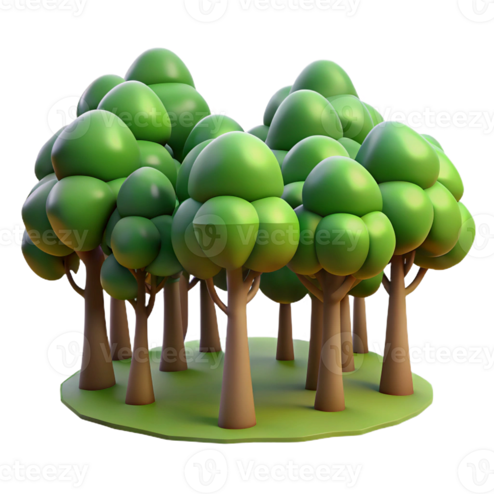wonderful abstract A group of trees in a forest, dappled sunlight, mysterious style exclusive png