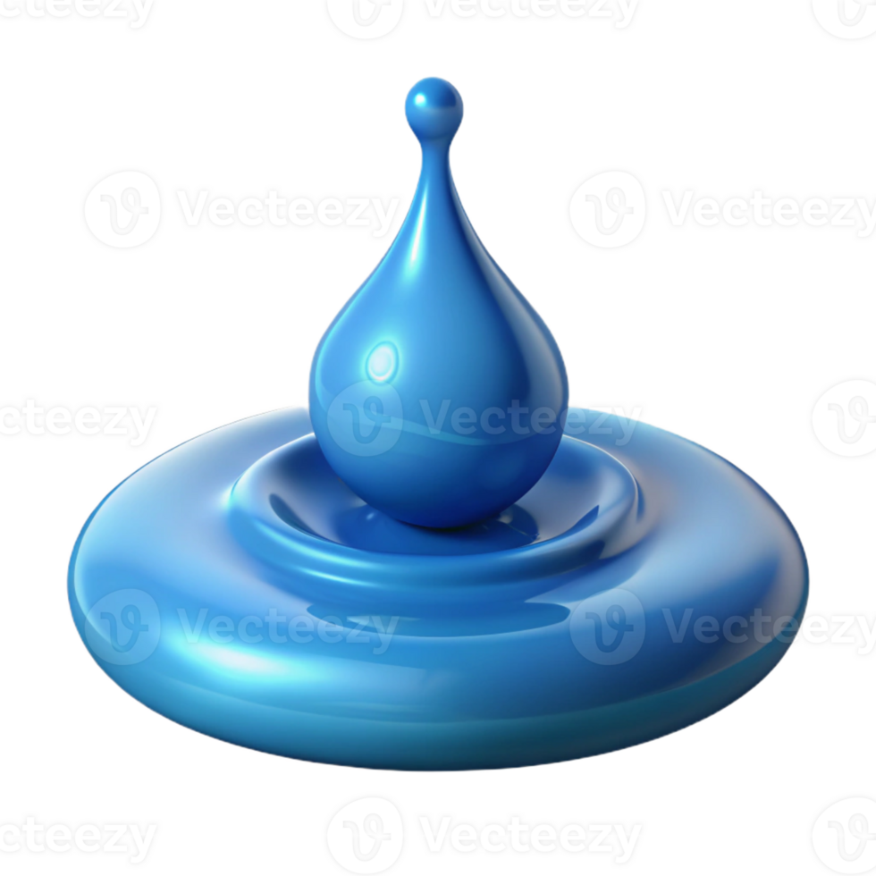 beautiful contemporary A single drop of water splashing into a puddle, dynamic movement, fluid style detailed png