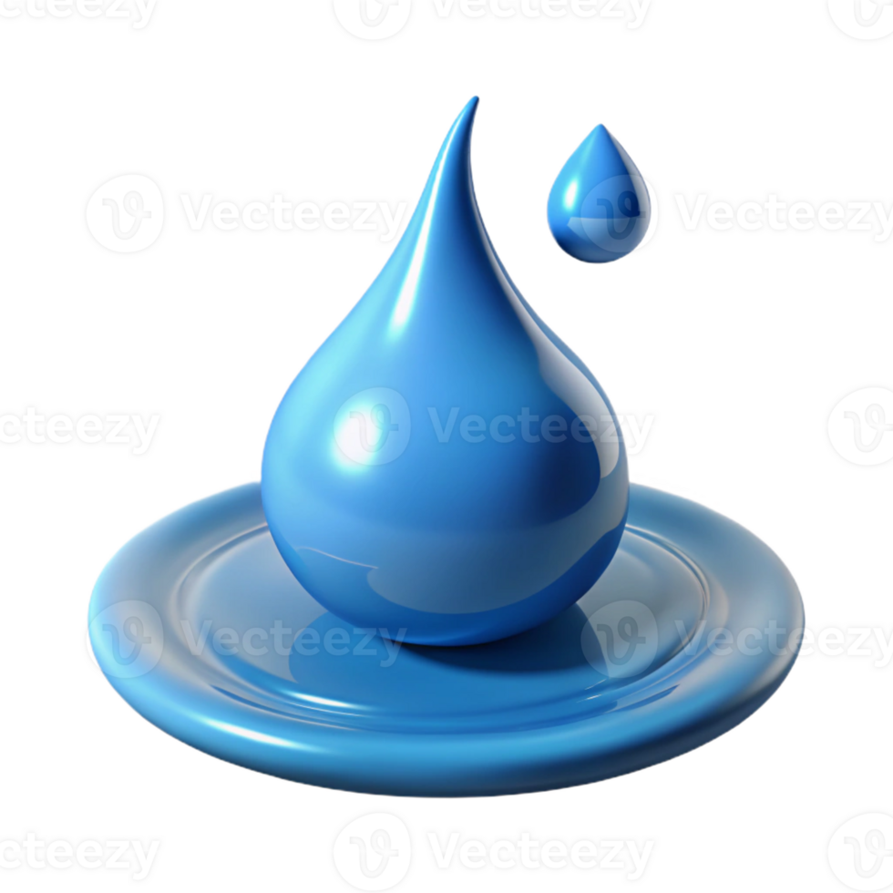 impressive artistic A single drop of water splashing into a puddle, dynamic movement, fluid style genuine png