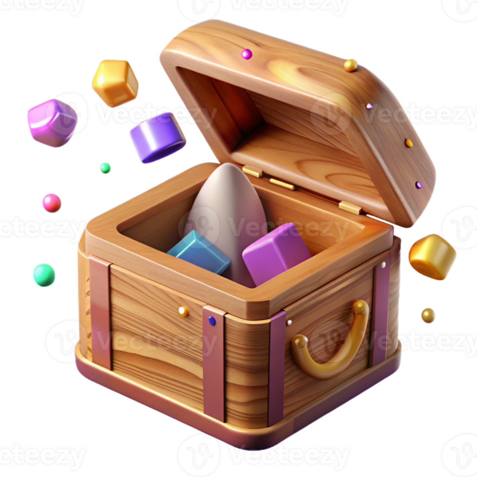 extraordinary abstract Wooden Box Open Lid Transparent Element professional png