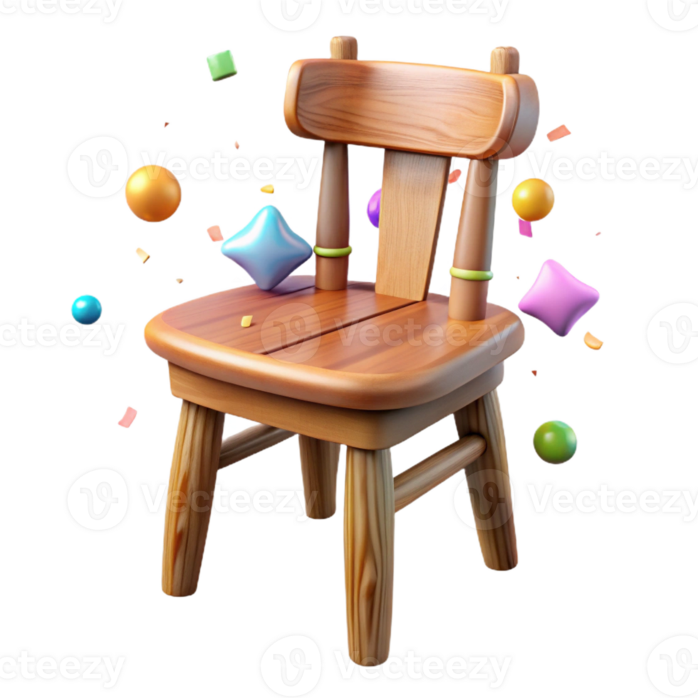 stunning rustic Wooden Chair Front View Isolated on Transparent Background genuine png