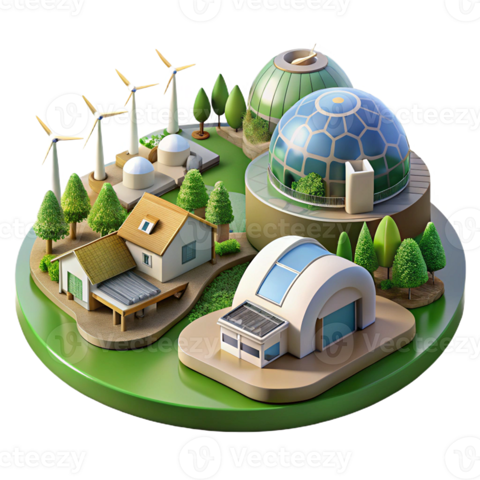 magnificent traditional Sustainable eco-village, earth-sheltered homes, integrated with landscape, renewable energy sources, idyllic rural setting, architectural visualization, high resolution png