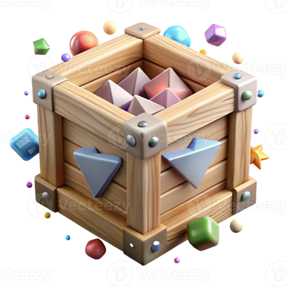 beautiful traditional Wooden Crate Top Down View Transparent Background professional png