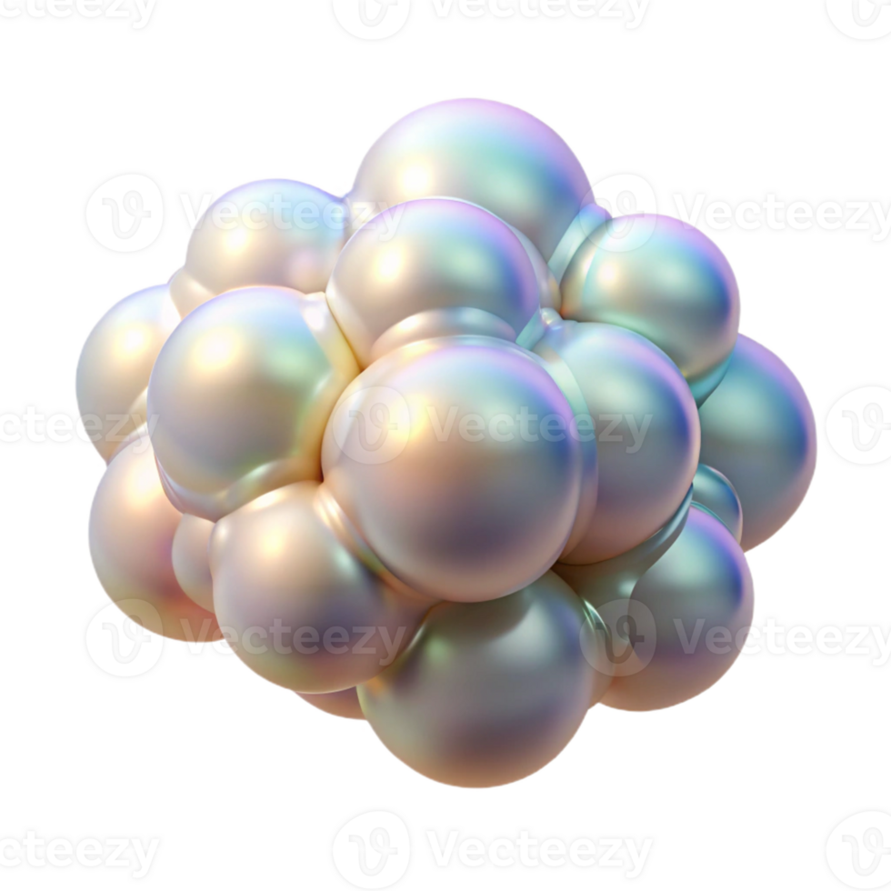 vibrant artistic A cloud of iridescent bubbles in shades of pearl and opal, illuminated by a soft, pearlescent light, in a Dreamlike style authentic png