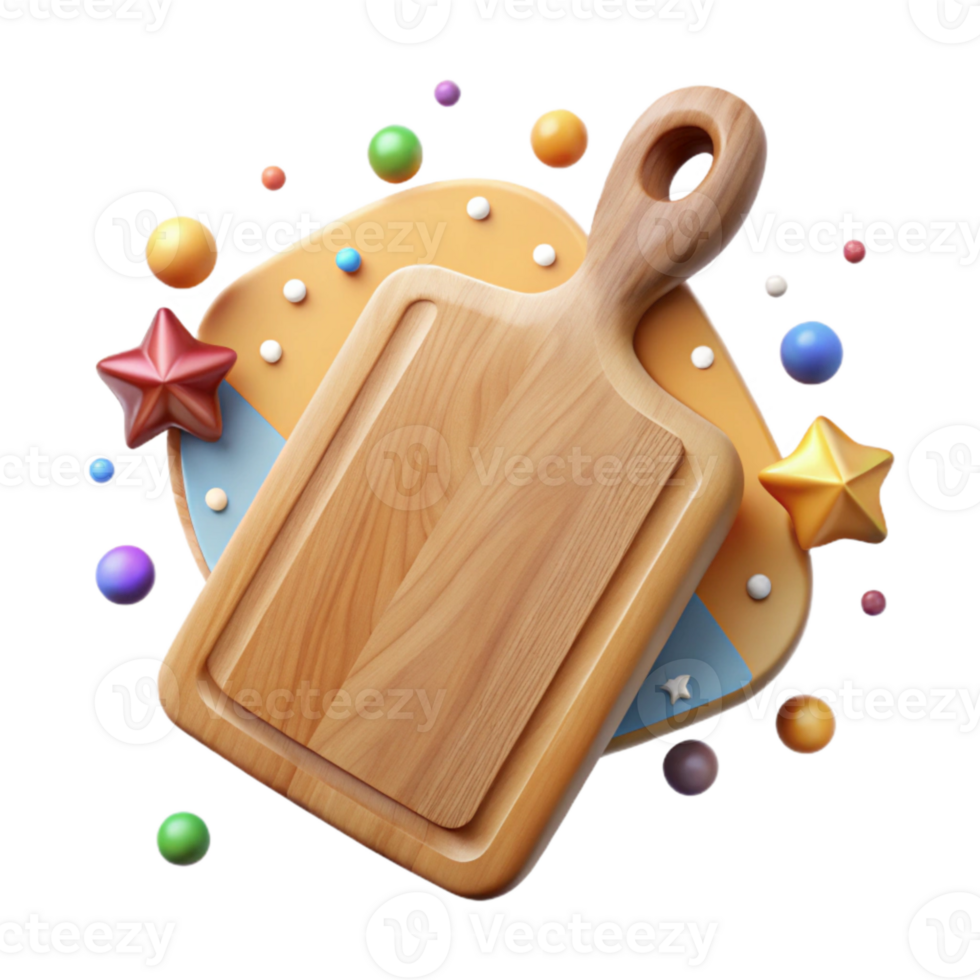 stunning vintage Wooden Cutting Board Top View Transparent Background png