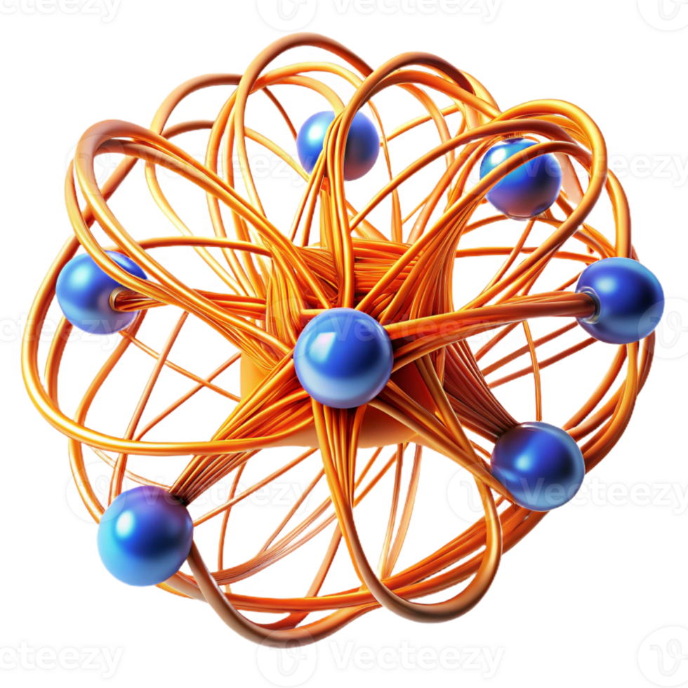 serene modern A network of flowing lines resembling neural pathways, in fiery orange and electric blue, with a pulsating glow, in a Futuristic style detailed png