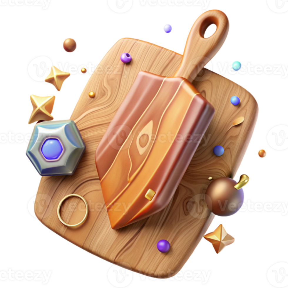 wonderful rustic Wooden Cutting Board Top View Transparent Background authentic png