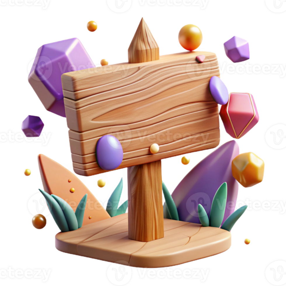 wonderful creative Wooden Forest Signpost Isolated with Blank Space high resolution png