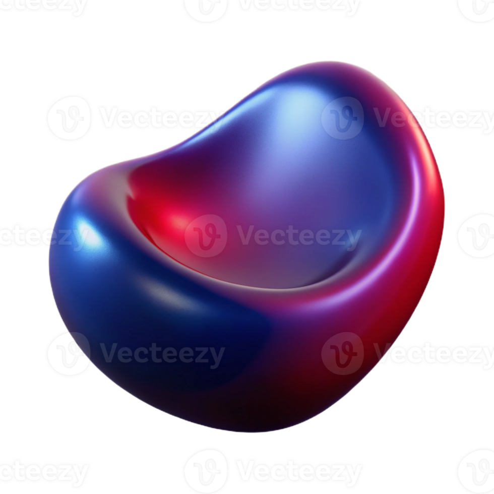 magnificent artistic A fluid, amorphous shape in deep indigo and vibrant crimson, with a smooth, glossy surface and dramatic, contrasting lighting, in a Suprematist style authentic png