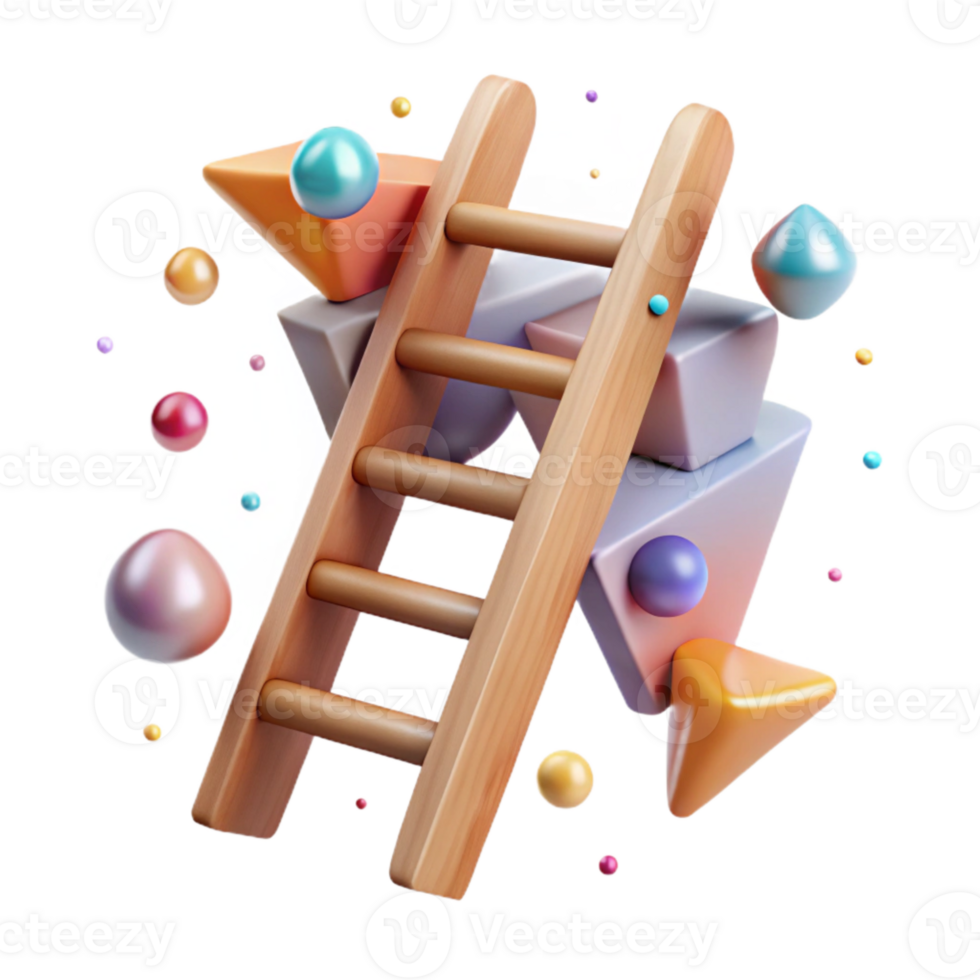 serene creative Wooden Ladder Isolated Element with Rungs high resolution png