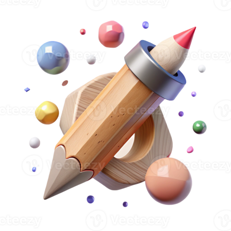 elegant rustic Wooden Pencil Side Angle Cutout Transparent Background professional png