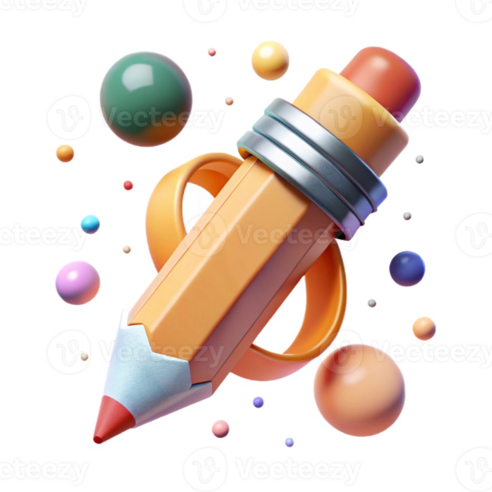 extraordinary contemporary Wooden Pencil with Eraser Tip Isolated Element detailed png