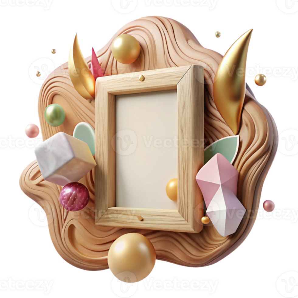 extraordinary traditional Wooden Picture Frame with Ornate Design Isolated Element premium png