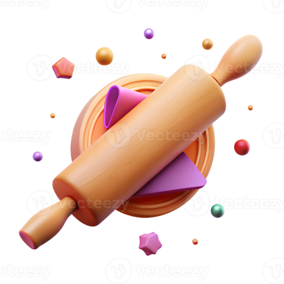 impressive modern Wooden Rolling Pin Side View Transparent Background premium png