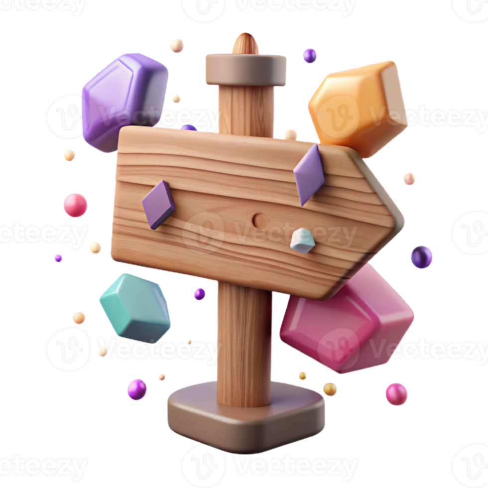 extraordinary artistic Wooden Signpost Cutout with Blank Space original png