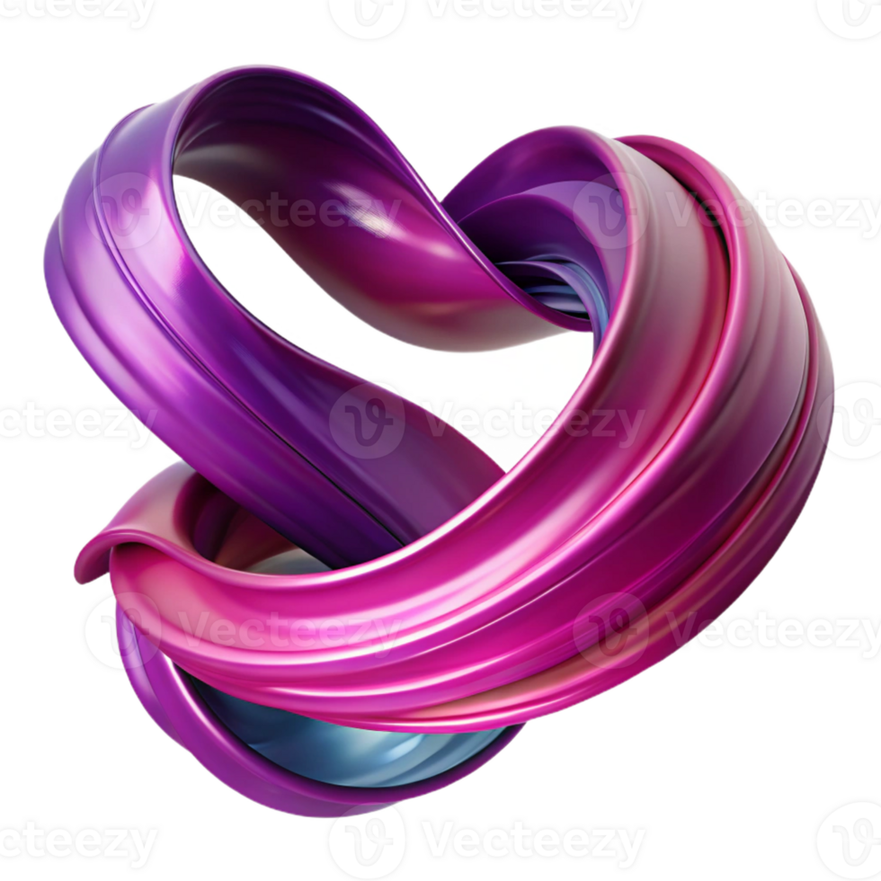 wonderful rustic A flowing, ribbon-like form in shades of deep purple and magenta, with a smooth, glossy surface and dynamic movement, in a Art Nouveau style high quality png