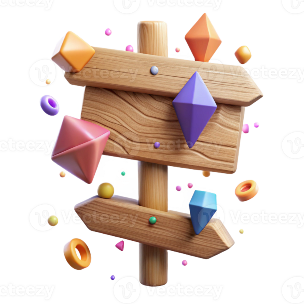 serene traditional Wooden Signpost Cutout with Blank Space exclusive png