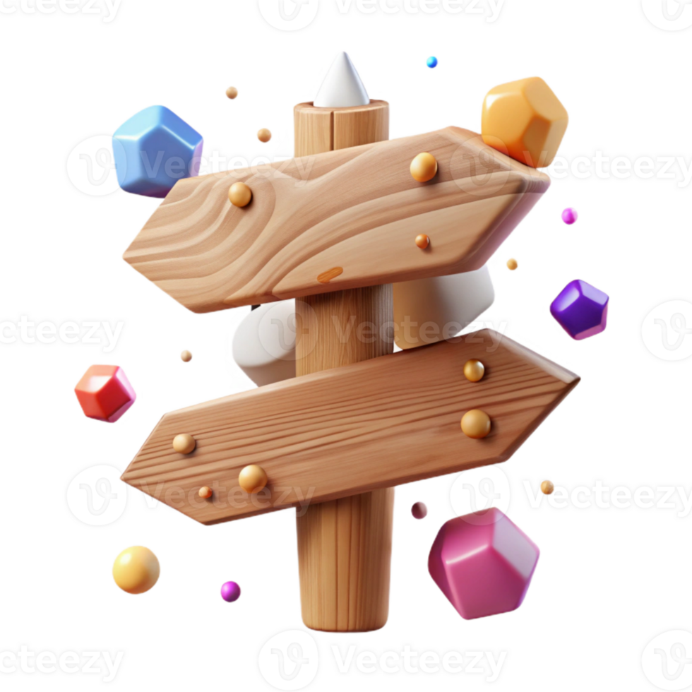 extraordinary contemporary Wooden Signpost Cutout with Blank Space high resolution png