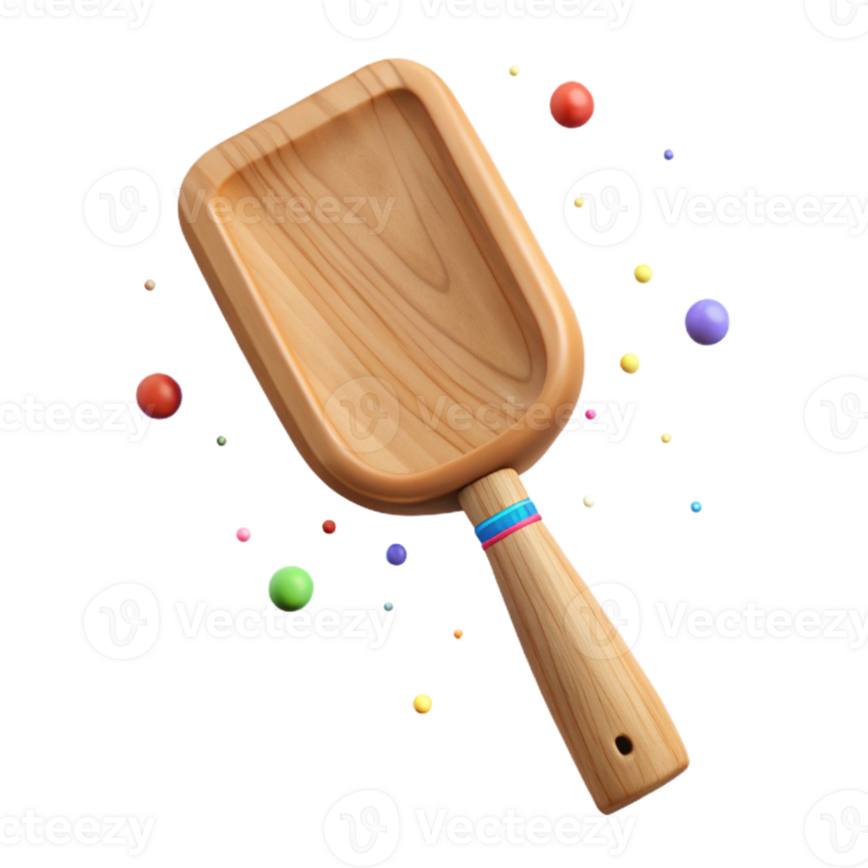 vibrant traditional Wooden Spatula Side View Isolated on Transparent Background high resolution png