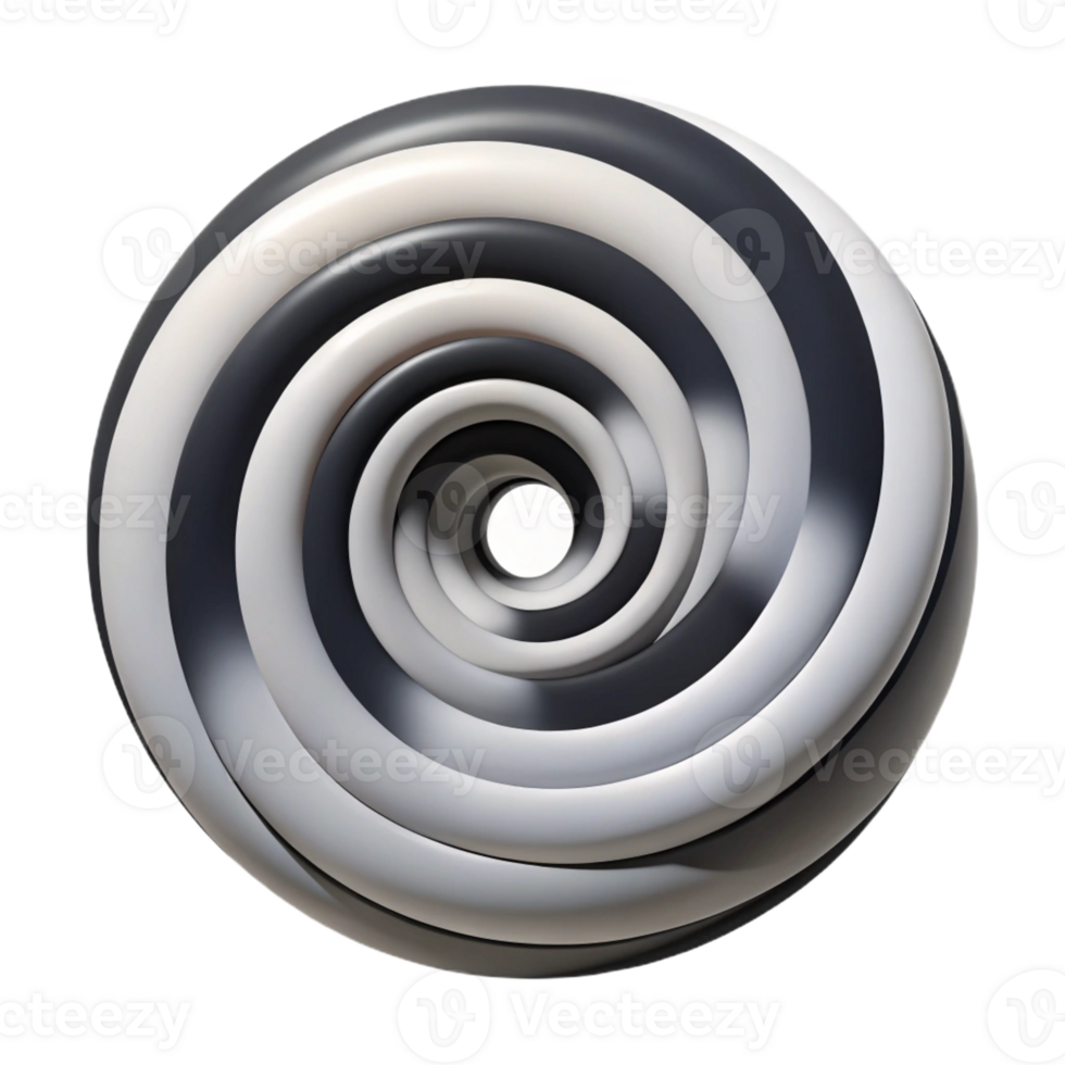 impressive contemporary A series of concentric circles in shades of black and white, creating an optical illusion of movement, in an Op Art style high quality png
