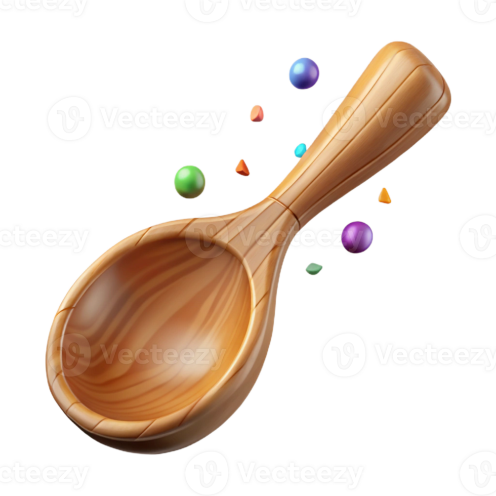 stunning contemporary Wooden Spoon Side View Isolated on Transparent Background professional png