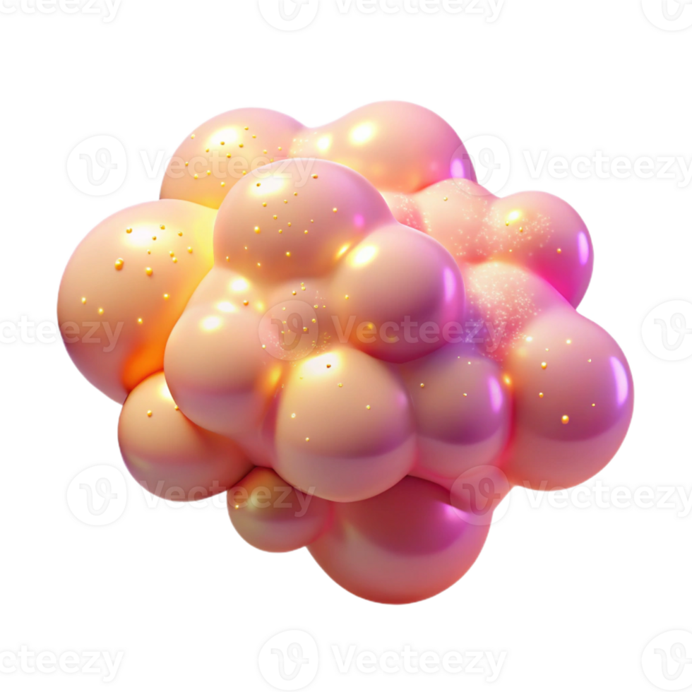 stunning minimalist A cloud of iridescent particles in shades of pink and gold, with a soft, sparkling glow, in a Dreamlike style genuine png