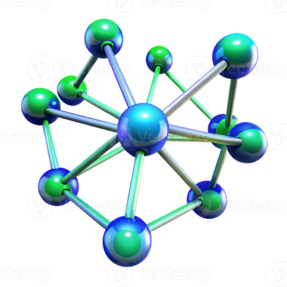 vibrant artistic A network of interconnected nodes in shades of blue and green, with pulsating light connections, in a Futuristic style detailed png