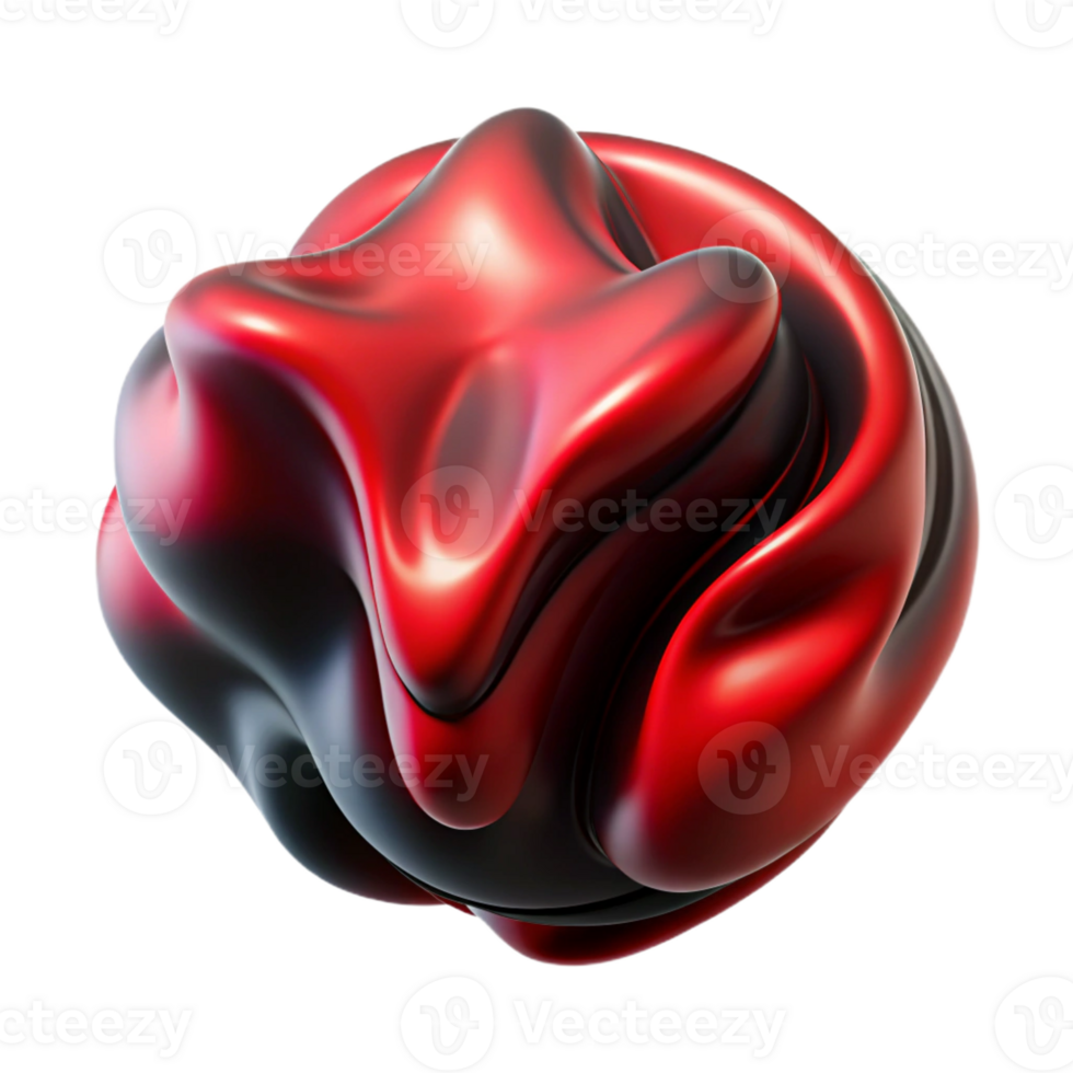 impressive minimalist A fluid, amorphous shape in deep red and black, with a textured surface and dramatic chiaroscuro lighting, in an Abstract Expressionism style detailed png