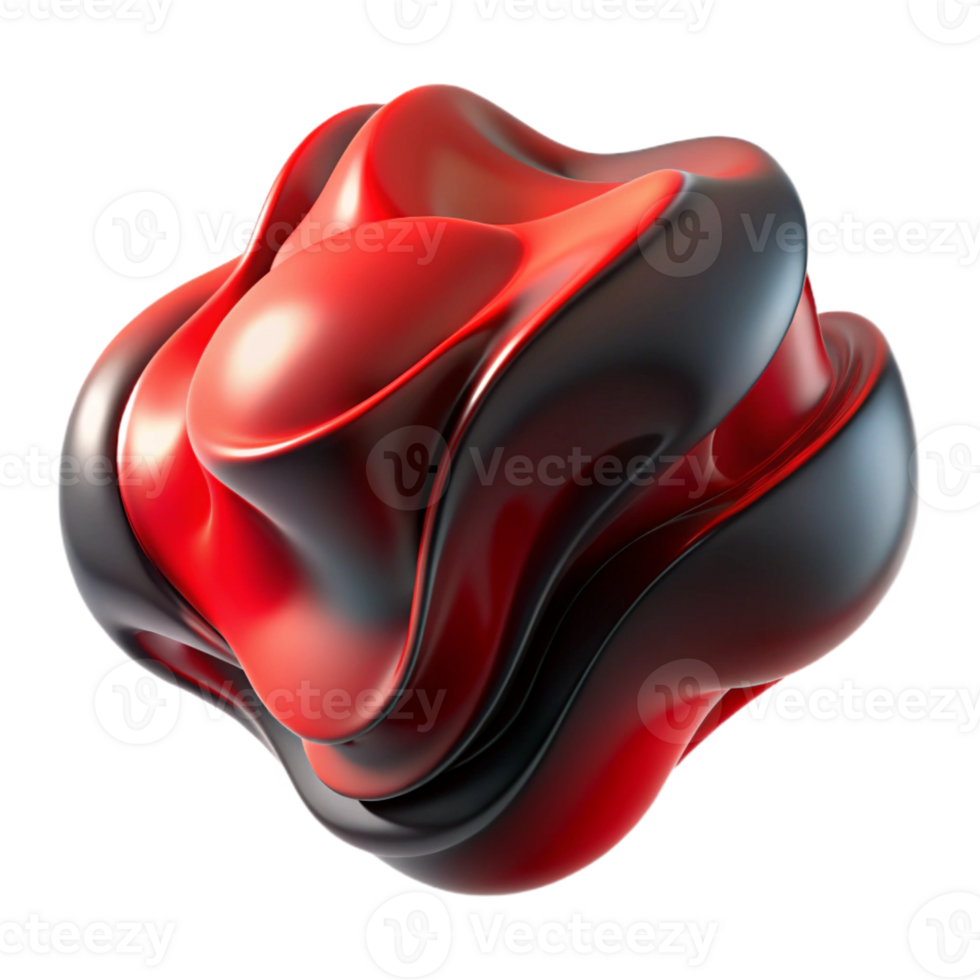 vibrant minimalist A fluid, amorphous shape in deep red and black, with a textured surface and dramatic chiaroscuro lighting, in an Abstract Expressionism style high resolution png