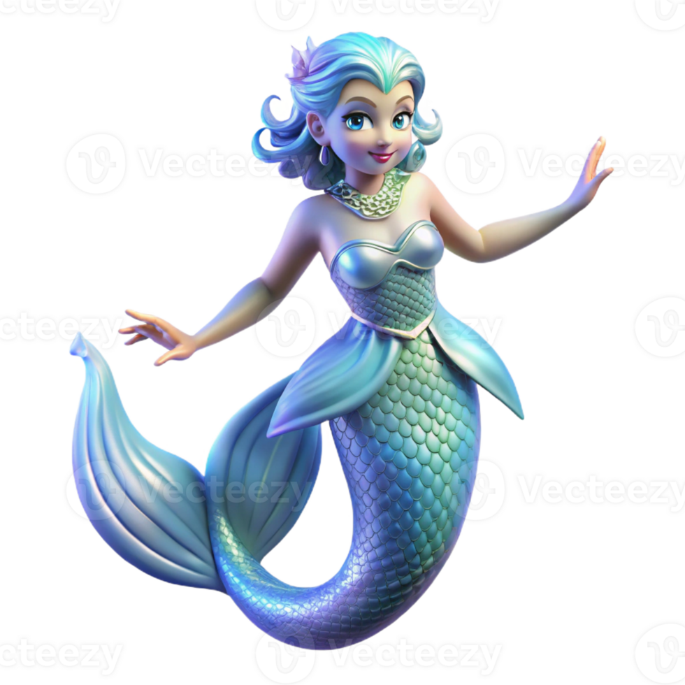serene contemporary A beautiful siren, with scales shimmering like opals, luring sailors with an enchanting melody. Dreamlike, underwater lighting. Art Deco style high resolution png
