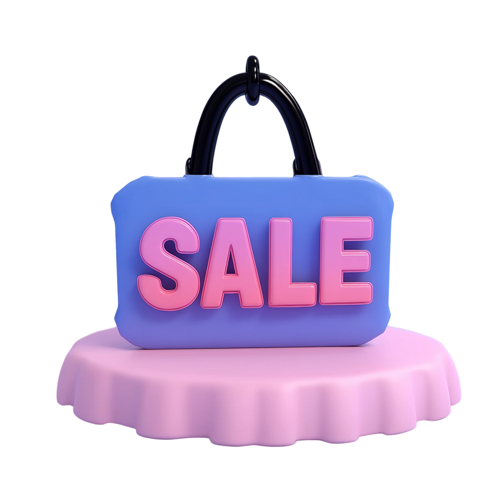 A colorful shopping bag icon promoting a retail sales event png