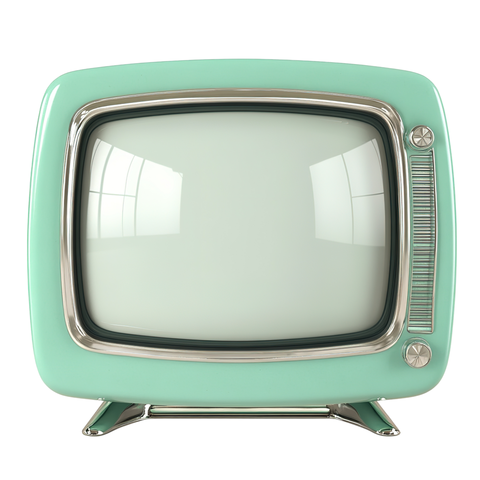 A retro style television set rendered with a modern aesthetic png